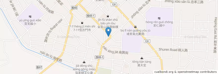 Mapa de ubicacion de 順涼亭 en 臺灣, 臺灣省, 南投縣, 埔里鎮.