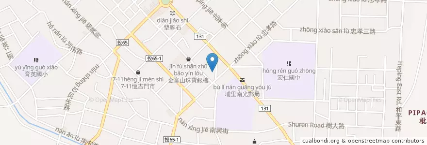 Mapa de ubicacion de 照明宮 en 臺灣, 臺灣省, 南投縣, 埔里鎮.