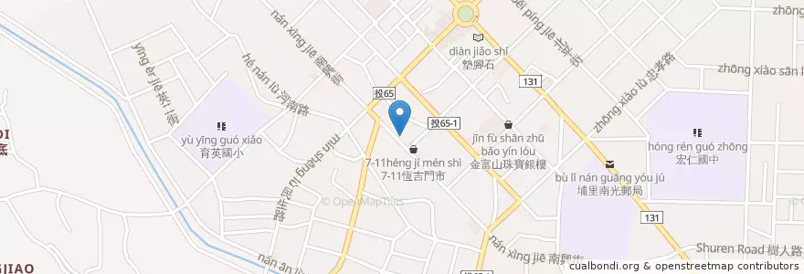 Mapa de ubicacion de 辣典麻辣鍋 en 臺灣, 臺灣省, 南投縣, 埔里鎮.