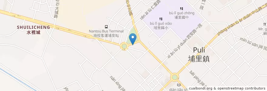 Mapa de ubicacion de 鬍子叔叔義麵工坊 en Tayvan, 臺灣省, Nantou, 埔里鎮.