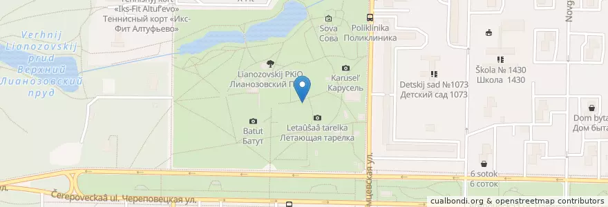 Mapa de ubicacion de Блины en Rusland, Centraal Federaal District, Moskou, Северо-Восточный Административный Округ, Район Лианозово.