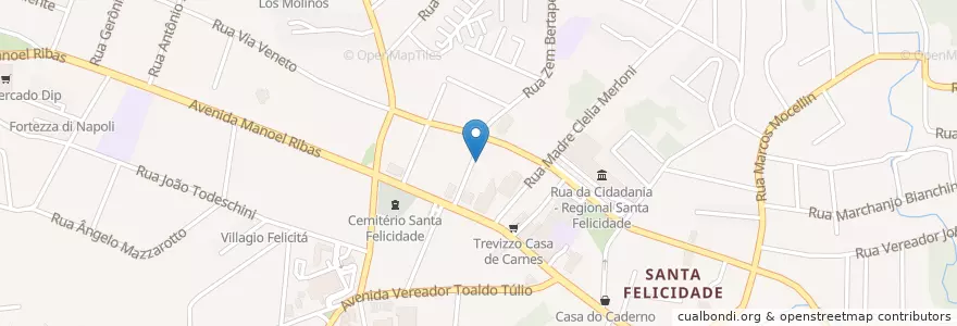 Mapa de ubicacion de Centro Médico Santa Felicidade en Brezilya, Güney Bölgesi, Paraná, Região Geográfica Intermediária De Curitiba, Região Metropolitana De Curitiba, Microrregião De Curitiba, Curitiba.
