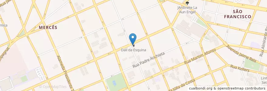 Mapa de ubicacion de Dali da Esquina en البَرَازِيل, المنطقة الجنوبية, بارانا, Região Geográfica Intermediária De Curitiba, Região Metropolitana De Curitiba, Microrregião De Curitiba, كوريتيبا.