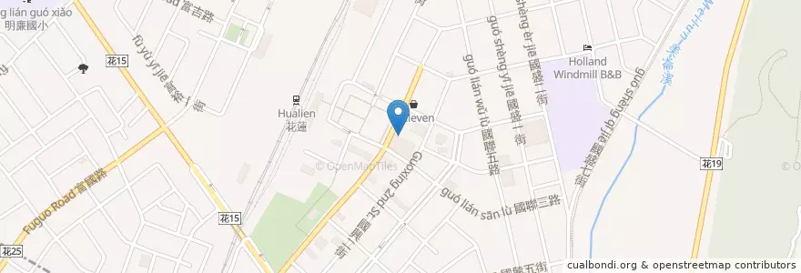 Mapa de ubicacion de 駿騰租車 en تايوان, مقاطعة تايوان, هوالين, 花蓮市.