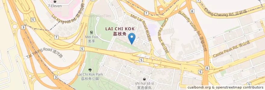 Mapa de ubicacion de 富邦銀行 en China, Guangdong, Hongkong, Kowloon, New Territories, 深水埗區 Sham Shui Po District.