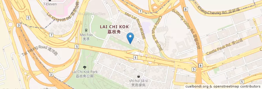 Mapa de ubicacion de 中國建設銀行 en 中国, 广东省, 香港 Hong Kong, 九龍 Kowloon, 新界 New Territories, 深水埗區 Sham Shui Po District.