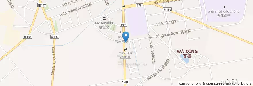 Mapa de ubicacion de 善化靈糧堂 en Taiwan, Tainan, Shanhua.