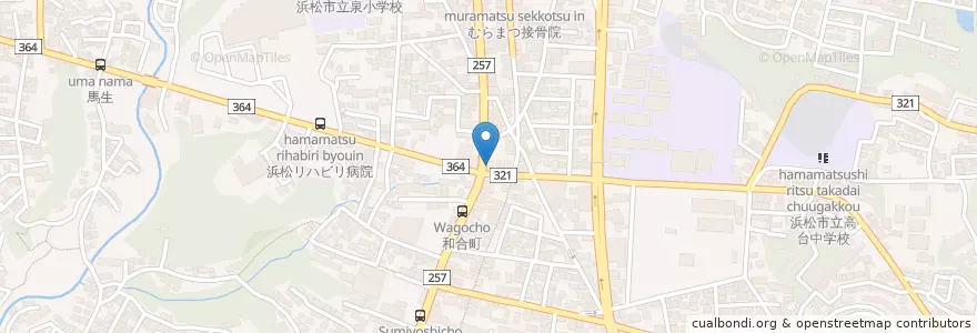 Mapa de ubicacion de めんくい亭 en 日本, 静冈县, 浜松市, 中区.