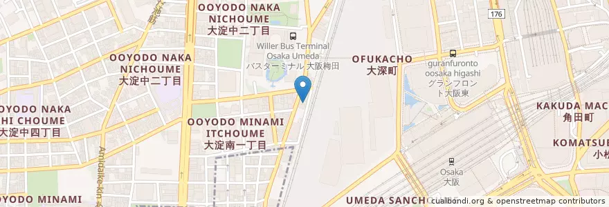 Mapa de ubicacion de THE COMMON PLACE en 日本, 大阪府, 大阪市, 北区.