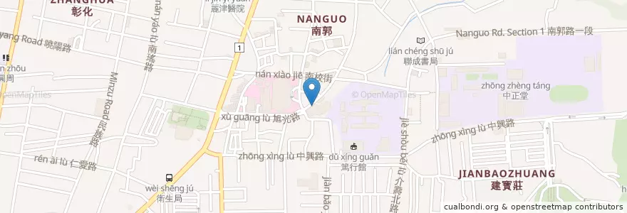 Mapa de ubicacion de 星巴克 en تايوان, مقاطعة تايوان, مقاطعة تشانغوا, 彰化市.