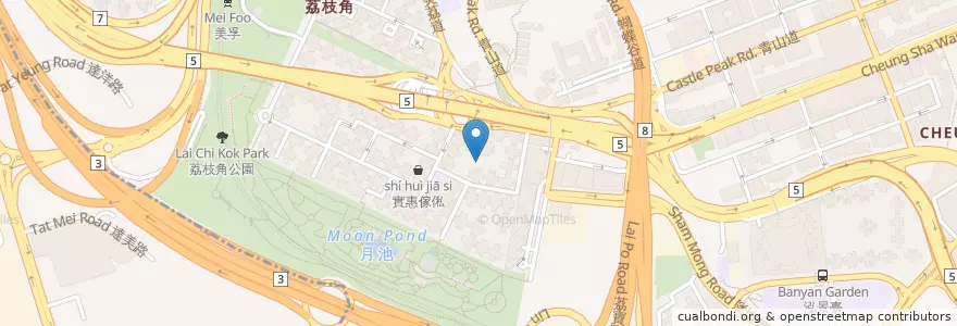 Mapa de ubicacion de 匯豐銀行 en China, Cantão, Hong Kong, Kowloon, Novos Territórios, 深水埗區 Sham Shui Po District.