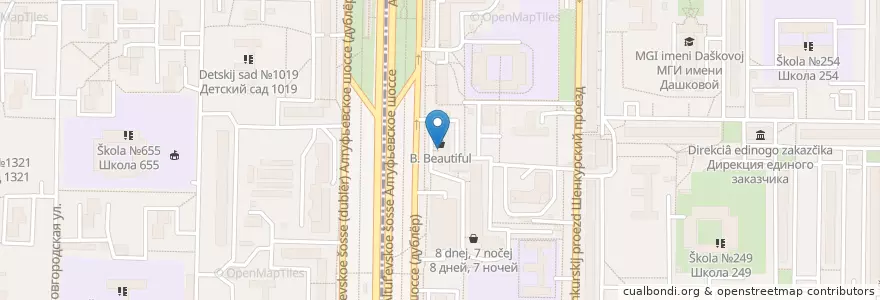 Mapa de ubicacion de Мосстройэкономбанк en Russland, Föderationskreis Zentralrussland, Moskau, Nordöstlicher Verwaltungsbezirk, Район Бибирево.