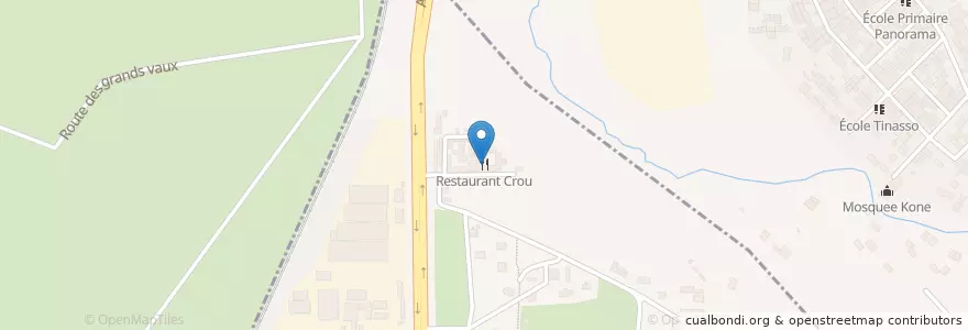 Mapa de ubicacion de Restaurant Crou en 科特迪瓦, 阿比让, Adjamé.
