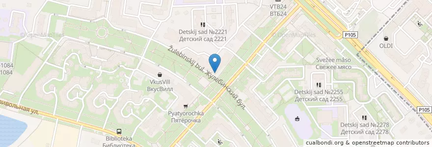 Mapa de ubicacion de Шоколадница en Rússia, Distrito Federal Central, Москва, Юго-Восточный Административный Округ.
