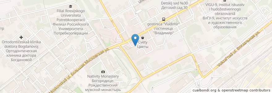 Mapa de ubicacion de То-То en Rússia, Distrito Federal Central, Владимирская Область, Городской Округ Владимир.