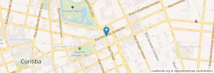 Mapa de ubicacion de Café do Teatro en 巴西, 南部, 巴拉那, Região Geográfica Intermediária De Curitiba, Região Metropolitana De Curitiba, Microrregião De Curitiba, 库里蒂巴.