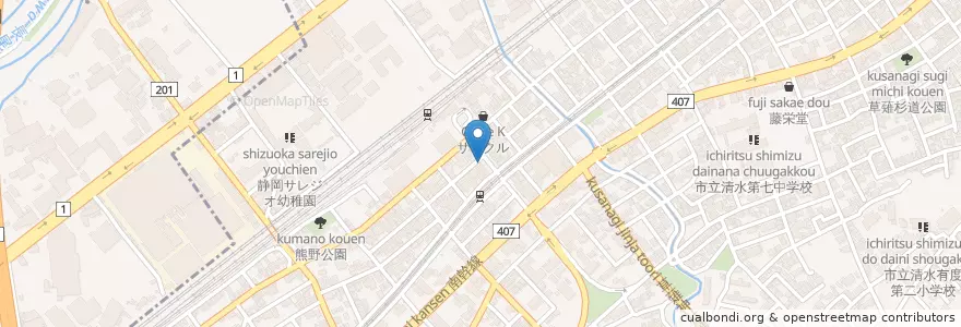 Mapa de ubicacion de くすりのつつじ堂２番館 en Japonya, 静岡県, 静岡市, 清水区.