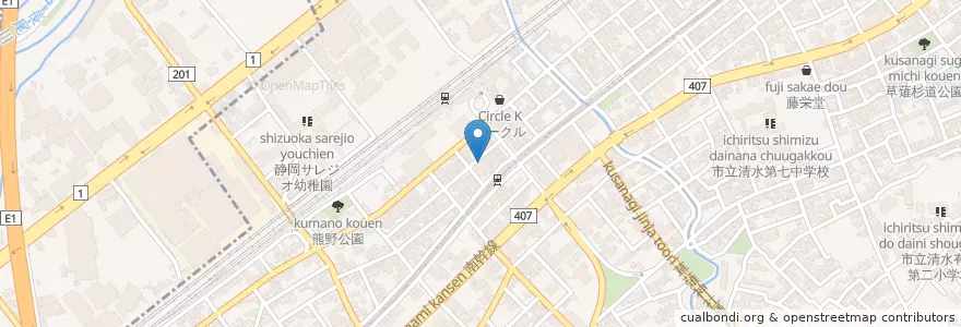 Mapa de ubicacion de きぬむら en 日本, 静冈县, 静岡市, 清水区.