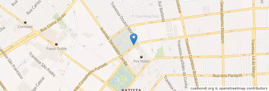 Mapa de ubicacion de Café da Fox en البَرَازِيل, المنطقة الشمالية, بارا, Região Geográfica Intermediária De Belém, Microrregião De Belém, بليم.
