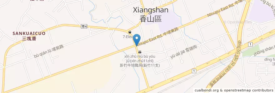 Mapa de ubicacion de 彭記黑白切 en 台湾, 台湾省, 新竹市, 香山区.