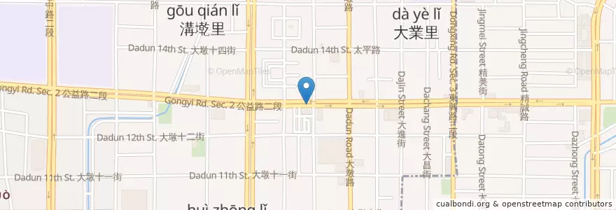 Mapa de ubicacion de 公益大英街口 en Taiwán, Taichung, 南屯區.