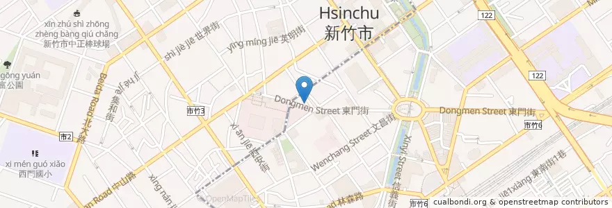 Mapa de ubicacion de 原夜市魷魚羹 en تایوان, 臺灣省, سینچو.