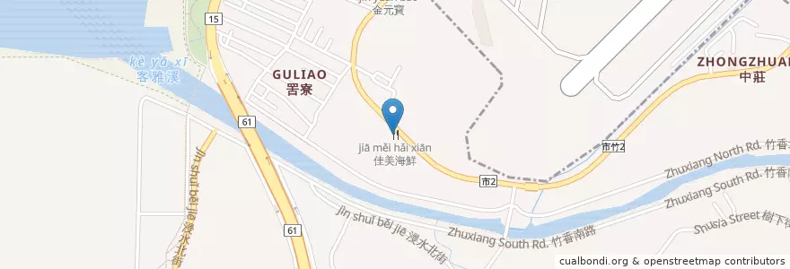 Mapa de ubicacion de 佳美海鮮 en Taiwan, 臺灣省, 新竹市, 香山區.