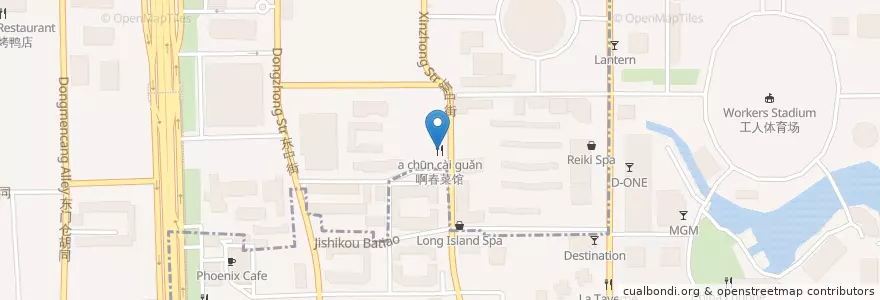 Mapa de ubicacion de 啊春菜馆 en 중국, 베이징시, 허베이성, 朝阳区 / Chaoyang.