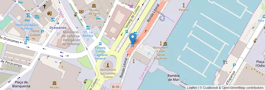 Mapa de ubicacion de 361 - Passeig de Colom en スペイン, カタルーニャ州, Barcelona, バルサルネス, Barcelona.