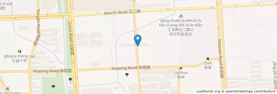 Mapa de ubicacion de 万塘路317号对面自行车租赁点 en China, Zhejiang, Hangzhou, 西湖区.