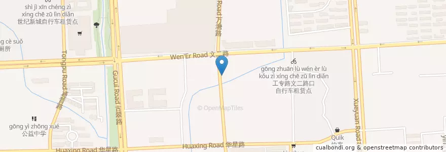 Mapa de ubicacion de 万塘路文二路口自行车租赁点 en China, Zhejiang, Hangzhou City, Xihu District.