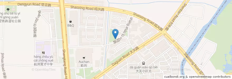 Mapa de ubicacion de 上绍路一十六号自行车租赁点 en الصين, تشيجيانغ, هانغتشو, 拱墅区, 上塘街道.