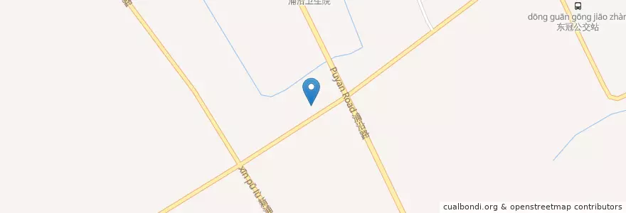 Mapa de ubicacion de 东冠路口浦沿路口自行车租赁点 en Cina, Zhejiang, Hangzhou, Distretto Di Binjiang, 浦沿街道.