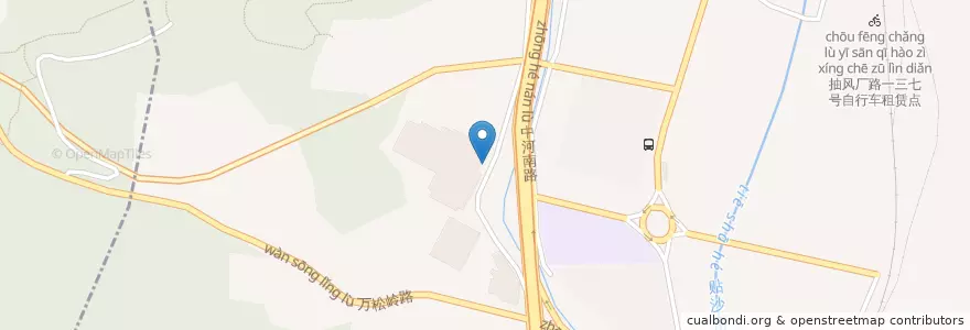 Mapa de ubicacion de 中山南路八十一号自行车租赁点 en China, Zhejiang, Hangzhou City, Shangcheng District, 紫阳街道.
