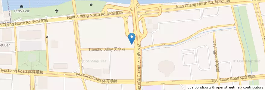 Mapa de ubicacion de 中河北路一一五号自行车租赁点 en China, Zhejiang, 杭州市, 下城区.