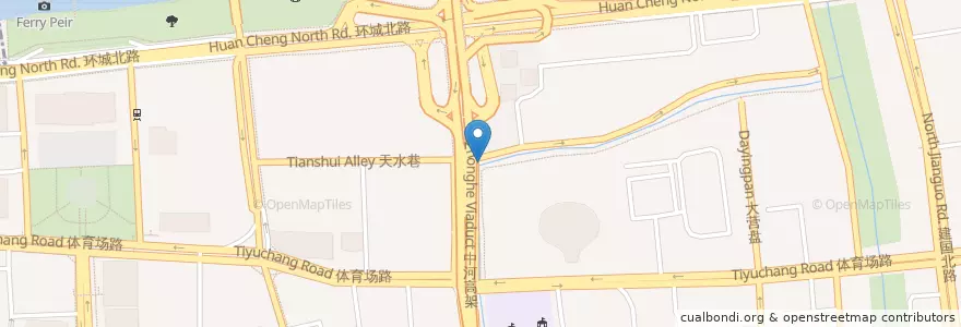 Mapa de ubicacion de 中河北路长运路口自行车租赁点 en China, Zhejiang, Hangzhou, Xiacheng.