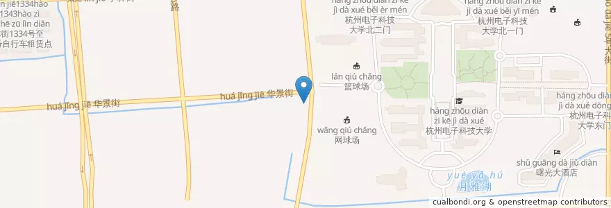 Mapa de ubicacion de 丰乐商业区东自行车租赁点 en Chine, Zhejiang, Hangzhou, 钱塘新区, 白杨街道.