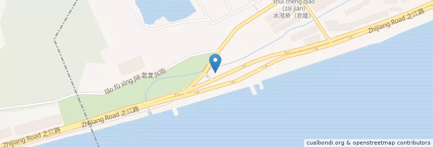 Mapa de ubicacion de 之江路复兴路口自行车租赁点 en 中国, 浙江省, 杭州市, 上城区.