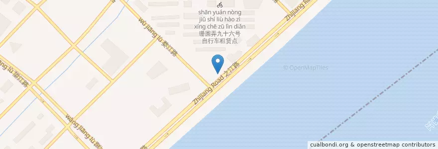 Mapa de ubicacion de 之江路婺江路口自行车租赁点 en Çin, Zhejiang, Hangzhou, 上城区, 望江街道.
