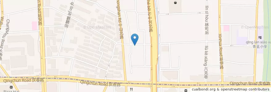 Mapa de ubicacion de 仙林直街自行车租赁点 en 中国, 浙江省, 杭州市, 下城区.