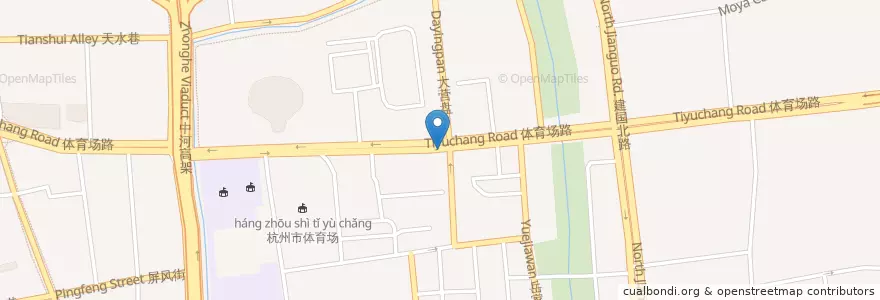 Mapa de ubicacion de 体育场路一百二十五号自行车租赁点 en China, Zhejiang, Hangzhou, 下城区.