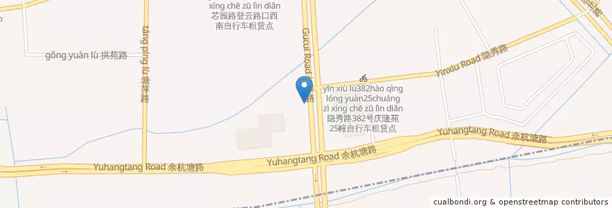 Mapa de ubicacion de 公交文化商城站自行车租赁点 en China, Zhejiang, Hangzhou, 拱墅区.