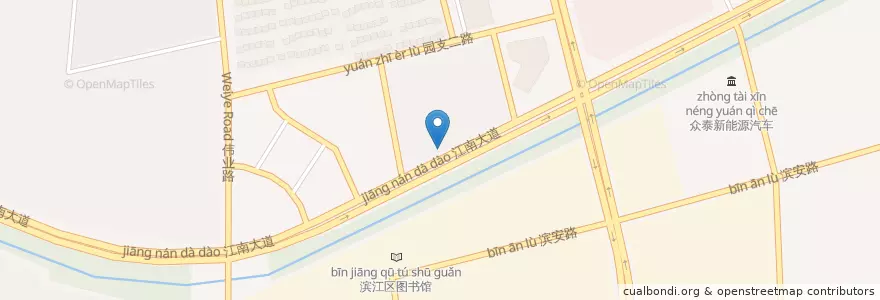 Mapa de ubicacion de 公交联庄站北自行车租赁点 en Çin, Zhejiang, Hangzhou, 滨江区, 浦沿街道.