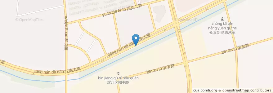 Mapa de ubicacion de 公交联庄站南自行车租赁点 en 中国, 浙江省, 杭州市, 浜江区, 浦沿街道.