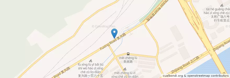 Mapa de ubicacion de 公共自行车公司自行车租赁点 en Çin, Zhejiang, Hangzhou, 上城区.