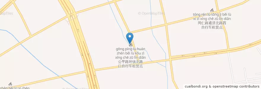 Mapa de ubicacion de 公平路环镇北路口自行车租赁点 en Çin, Zhejiang, Hangzhou, 西湖区, 三墩镇.