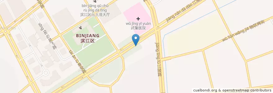 Mapa de ubicacion de 共联村站自行车租赁点 en 中国, 浙江省, 杭州市, 浜江区, 西兴街道.
