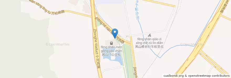 Mapa de ubicacion de 凤山路137号自行车租赁点 en 중국, 저장성, 항저우시, 상청구, 紫阳街道.