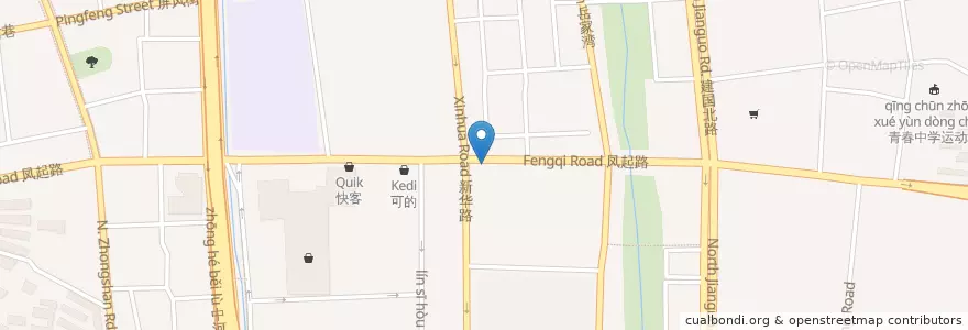 Mapa de ubicacion de 凤起路205号自行车租赁点 en China, Zhejiang, Hangzhou City, Xiacheng District.