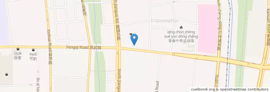 Mapa de ubicacion de 凤起路70号自行车租赁点 en China, Zhejiang, 杭州市, 下城区.
